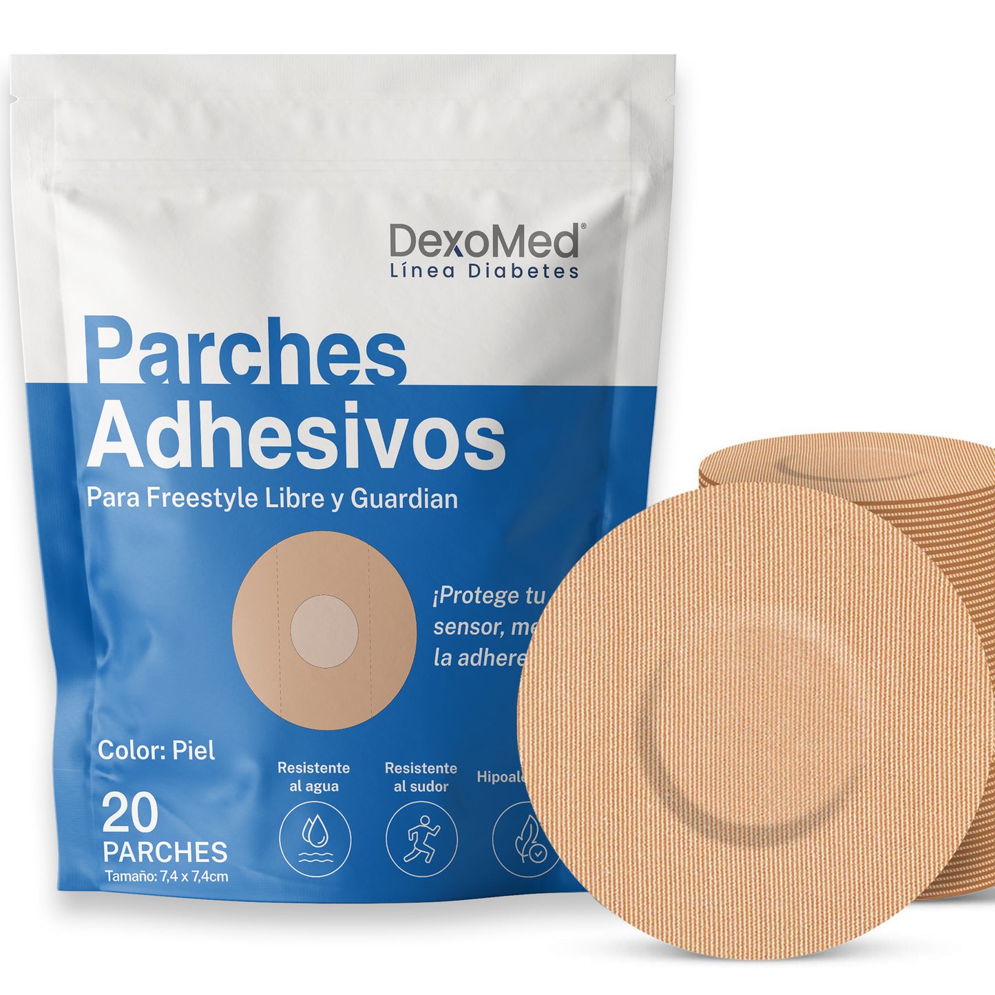 Parches Adhesivos Freestyle Libre, Parches Adhesivos color piel, DexoMed, Freestyle Libre, Parches Adhesivos Sensor de glucosa, Sensor de glucosa, Parches Adhesivos Guardian, SENSOR DE GLUCOSA DESECHABLE, parches SENSOR DE GLUCOSA DESECHABLE