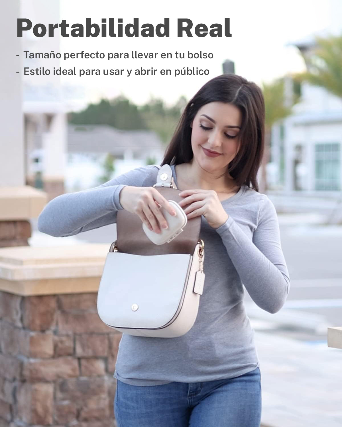 Pastillero Portátil Moderno con 8 Divisiones - Beige