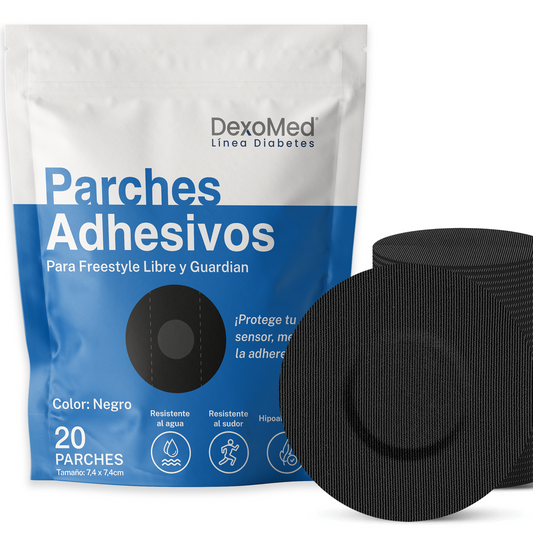 Parches Protectores DexoMed para FreeStyle Libre y Guardian (20un) - Negro